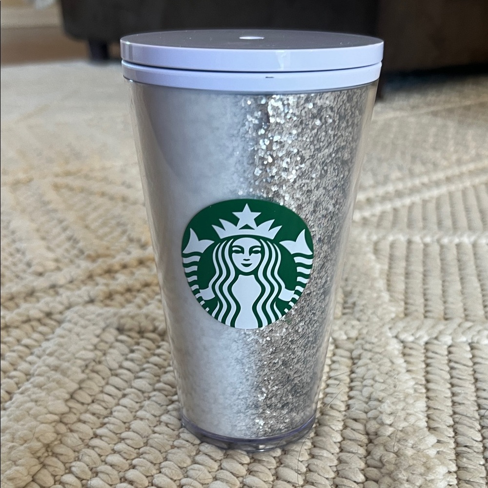 Starbucks Silver and white Sparkle Tumbler